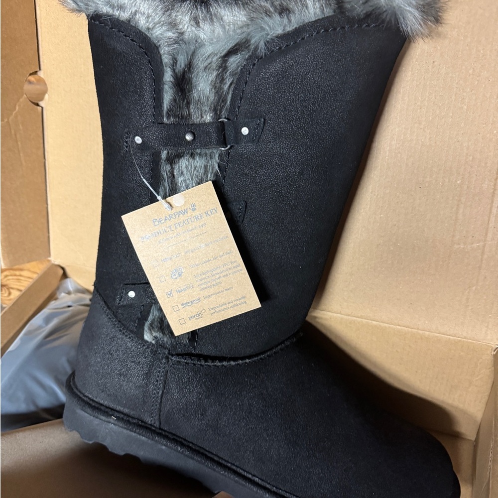 BearPaw Black and Gray Winter Boots
